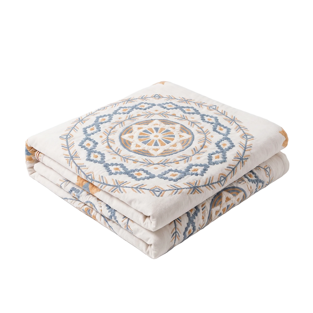 Boho Mandala Cotton Throw Blanket