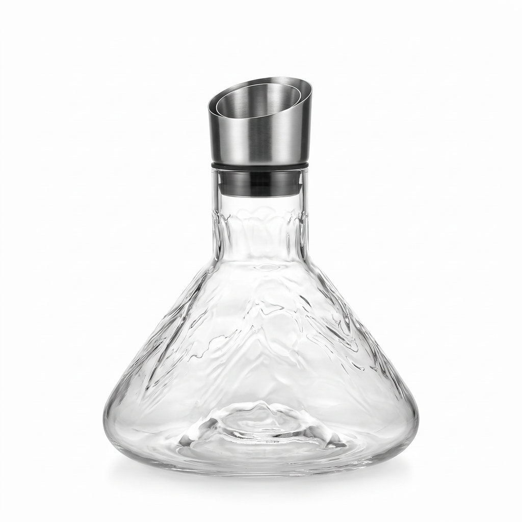 Iceberg Sculpted Crystal Wine Decanter with Aerator