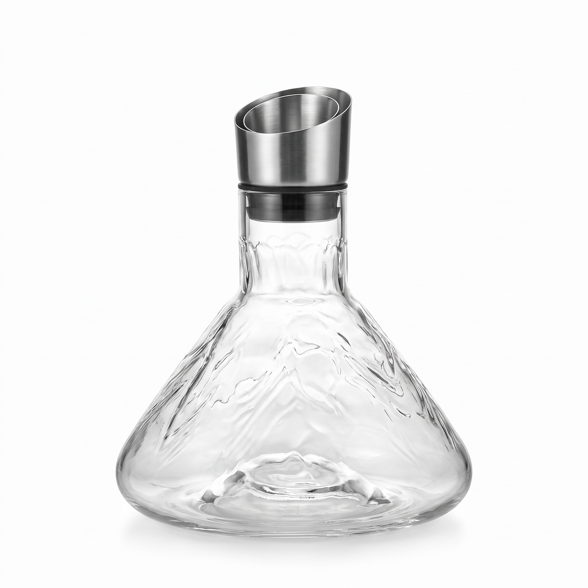 Iceberg Sculpted Crystal Wine Decanter with Aerator