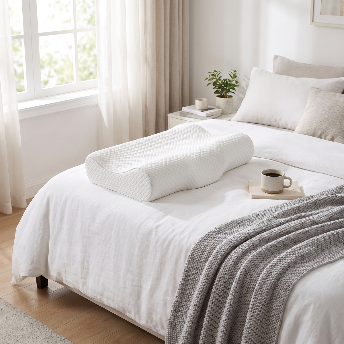 Slow-Rebound Memory Foam Contour Pillow – lifestyle 1