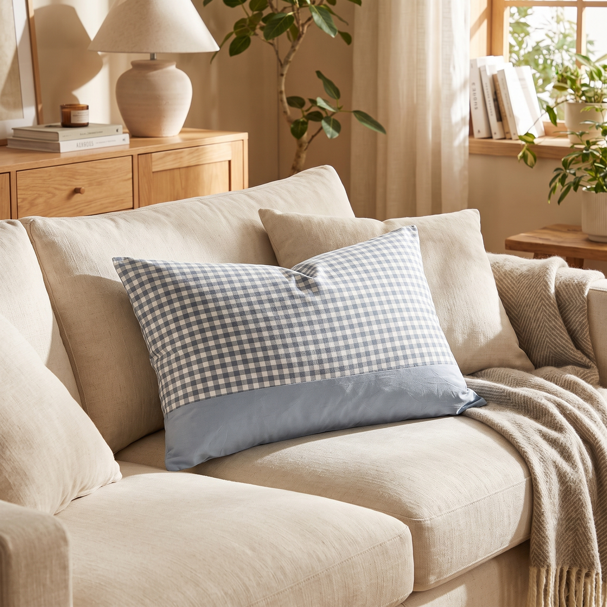 Gingham Check Envelope Pillowcase – lifestyle 2