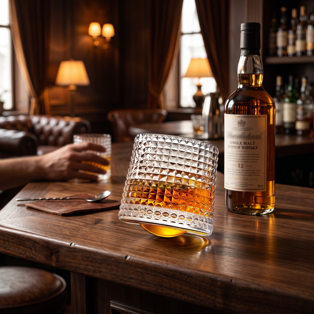 Rotating Crystal Whiskey Tumbler – lifestyle 1