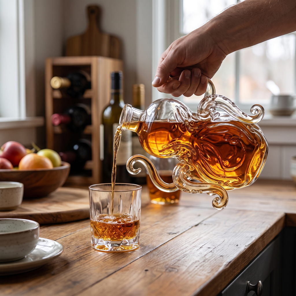 Handcrafted Nautical Crystal Wine Decanter – lifestyle 3
