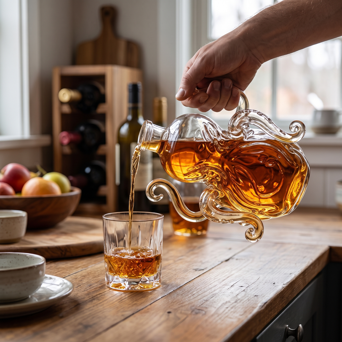 Handcrafted Nautical Crystal Wine Decanter – lifestyle 3