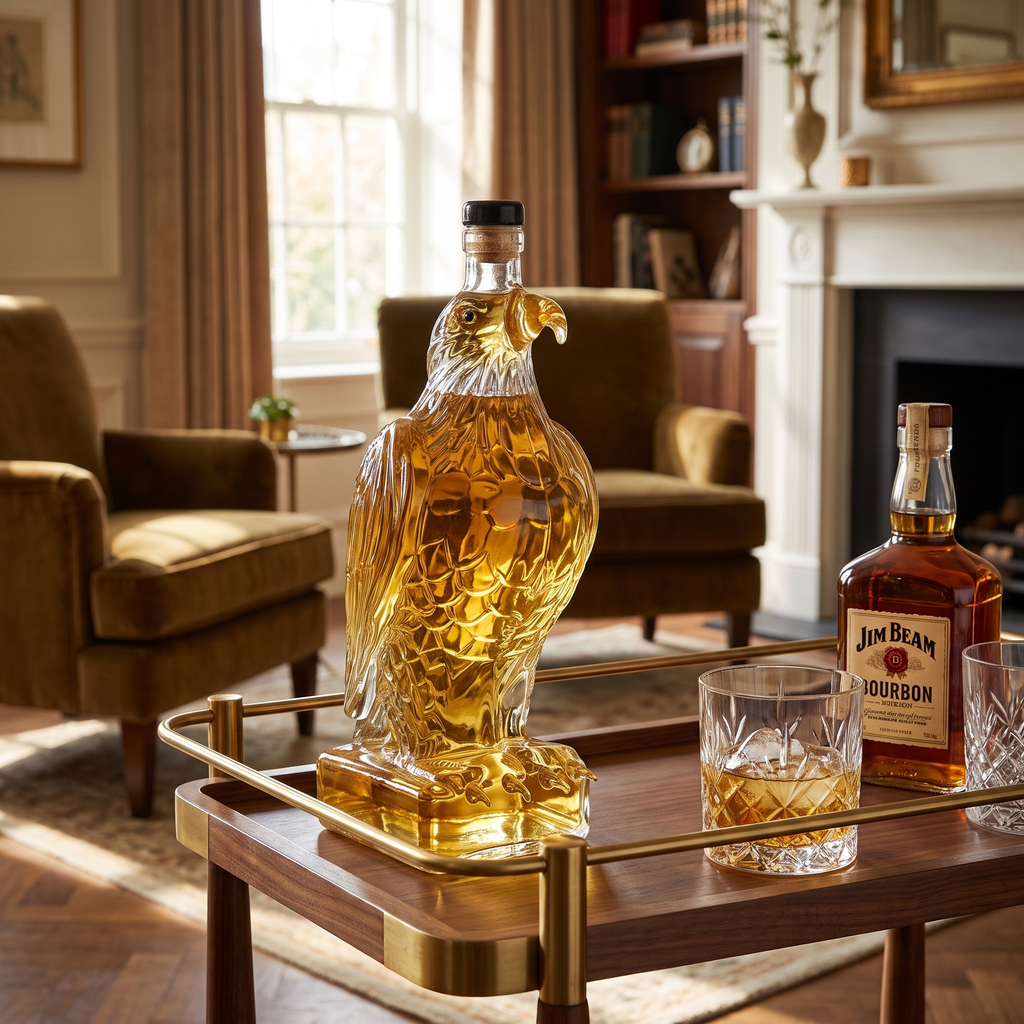 Eagle Sculpted Glass Whiskey Decanter – lifestyle 1