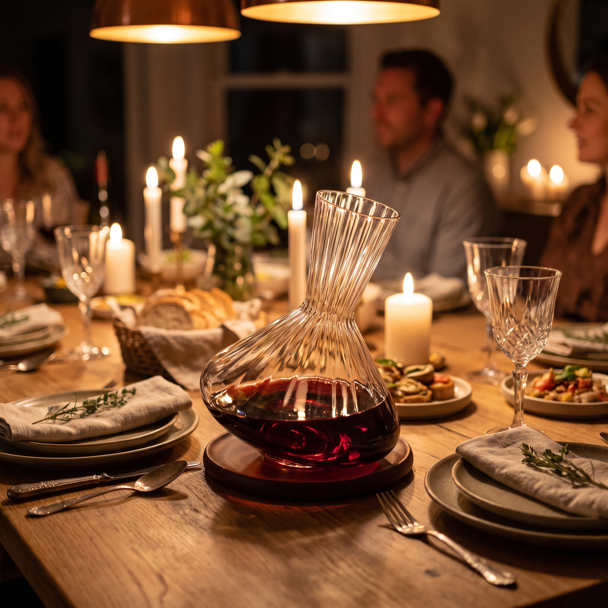 Gyroscopic Rotating Crystal Wine Decanter – lifestyle 2