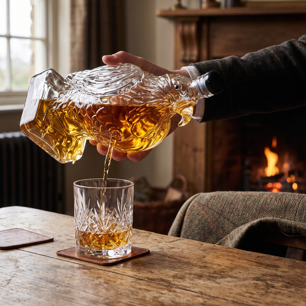 Eagle Sculpted Glass Whiskey Decanter – lifestyle 3