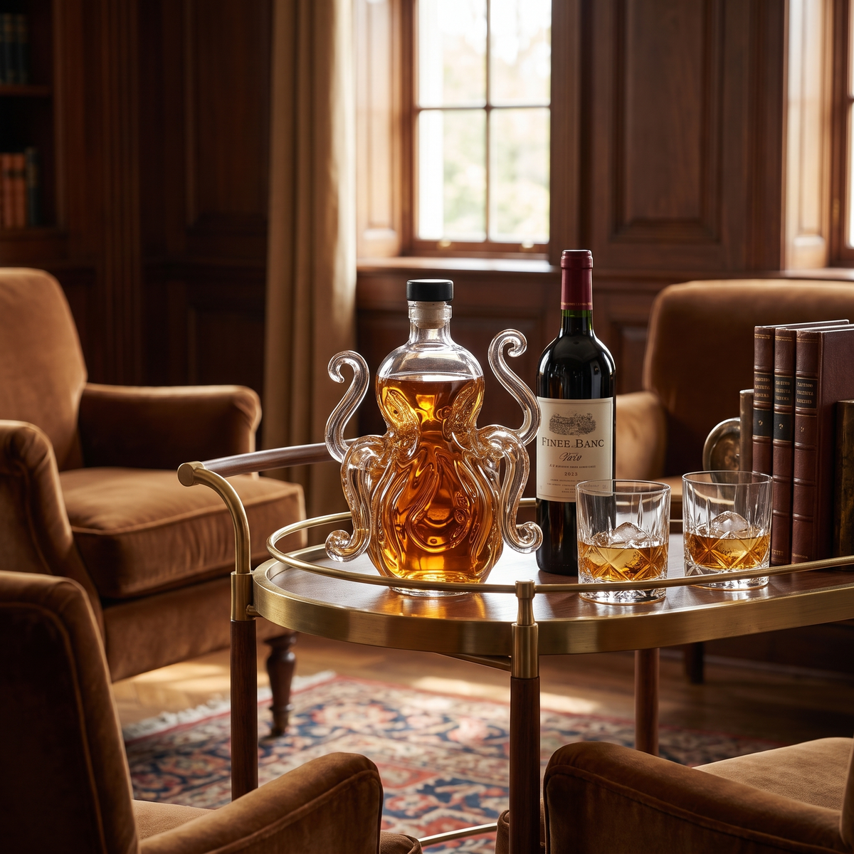 Handcrafted Nautical Crystal Wine Decanter – lifestyle 1