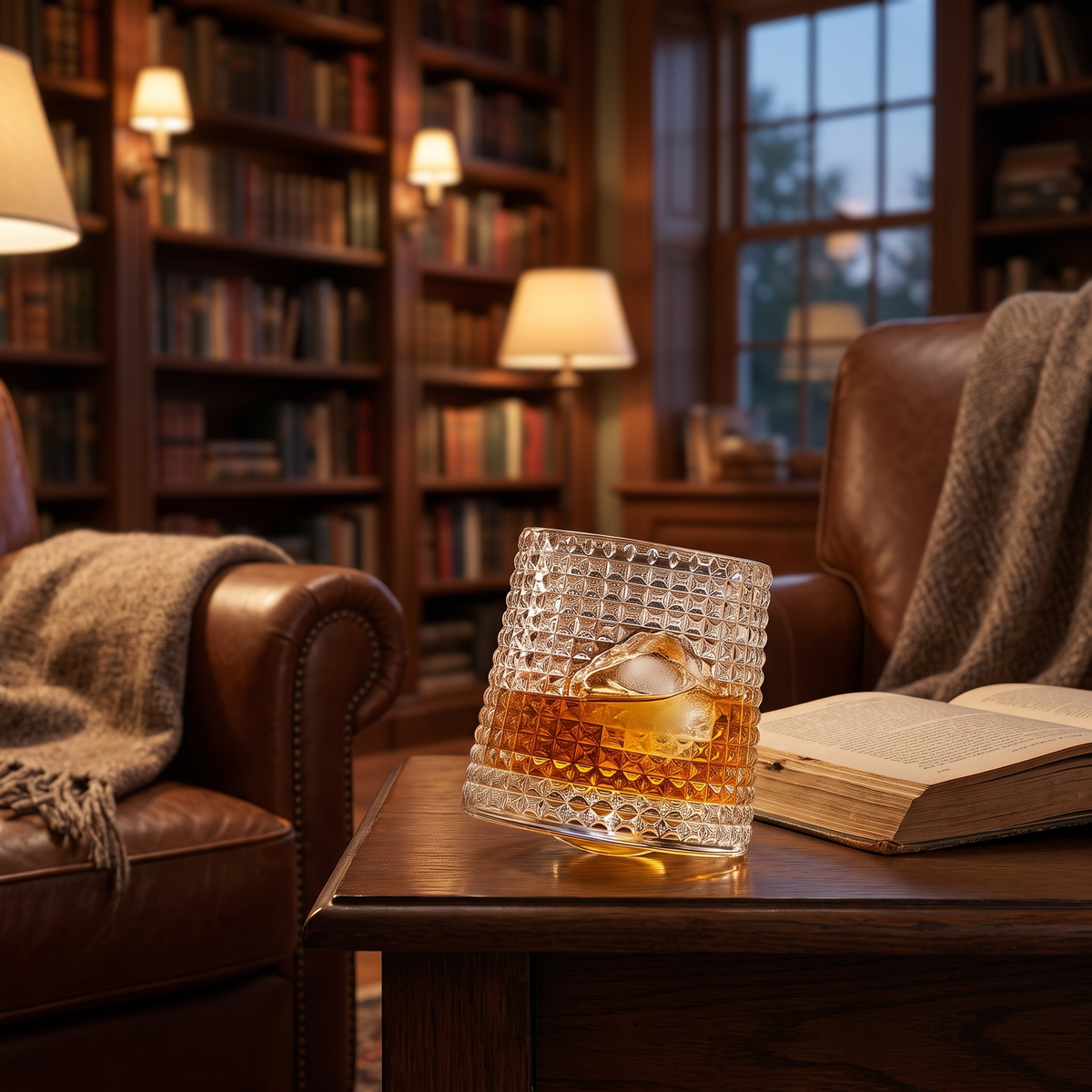 Rotating Crystal Whiskey Tumbler – lifestyle 3
