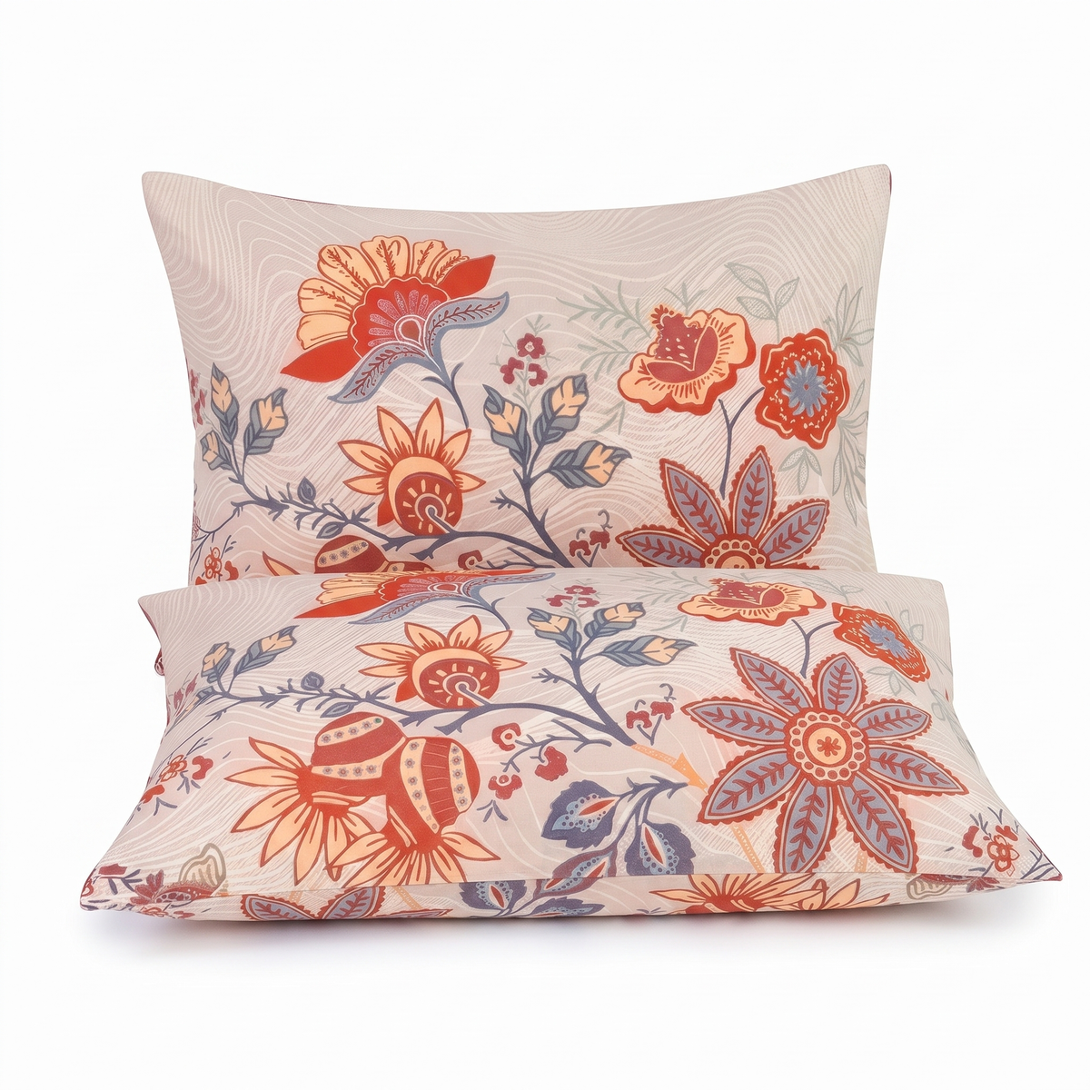 Rustic Floral Cotton Pillowcase Set of 2