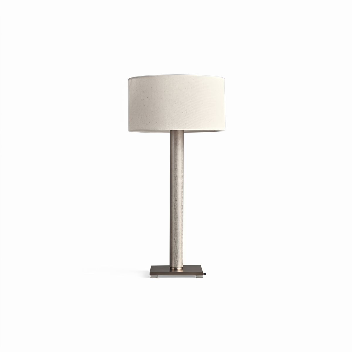 Linen Drum Shade Square Base Table Lamp