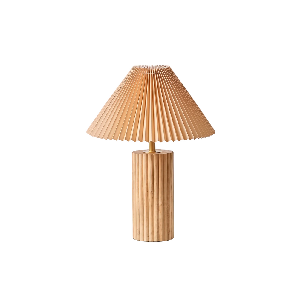 Ribbed Base Pleated Cone Table Lamp