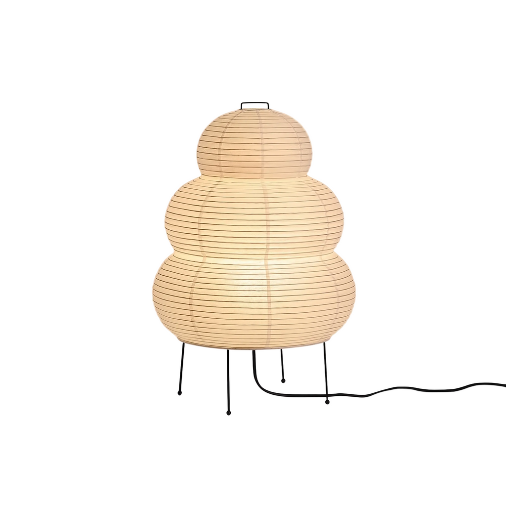 Three-Tier Rice Paper Globe Table Lamp