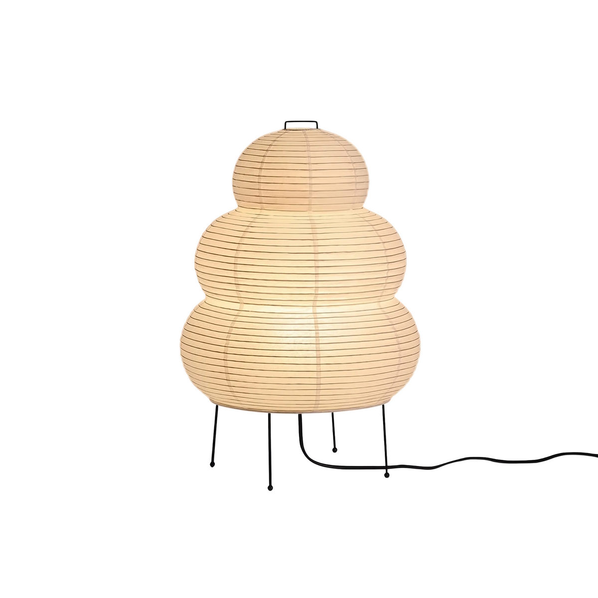 Three-Tier Rice Paper Globe Table Lamp