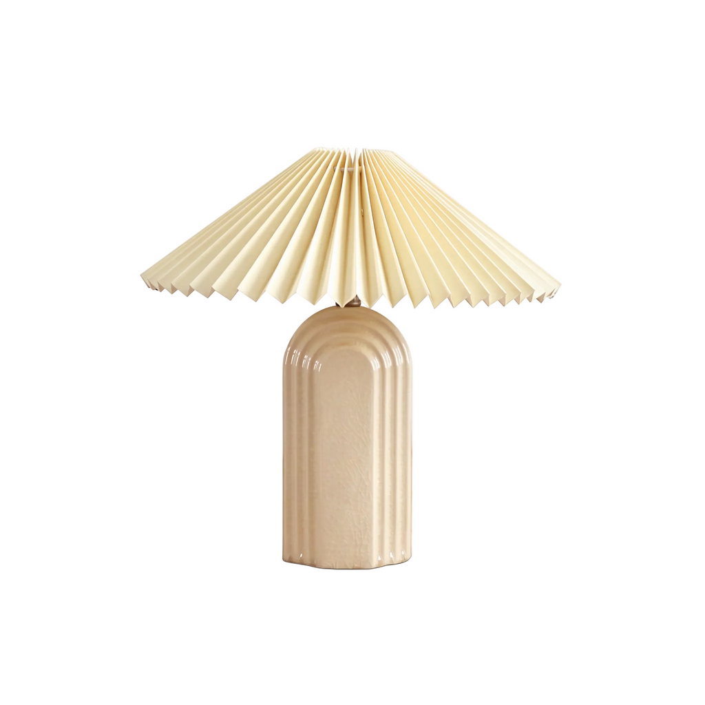 Ribbed Ceramic Pleated Shade Table Lamp