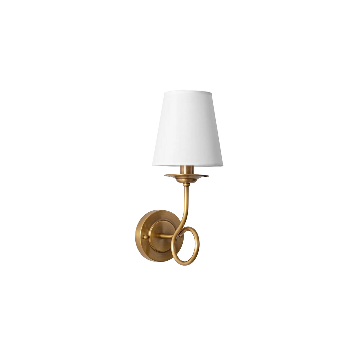 Brass Sphere Linen Shade Wall Light