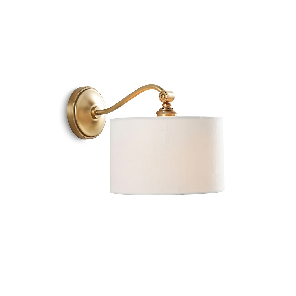 Curved Arm Drum Shade Wall Light