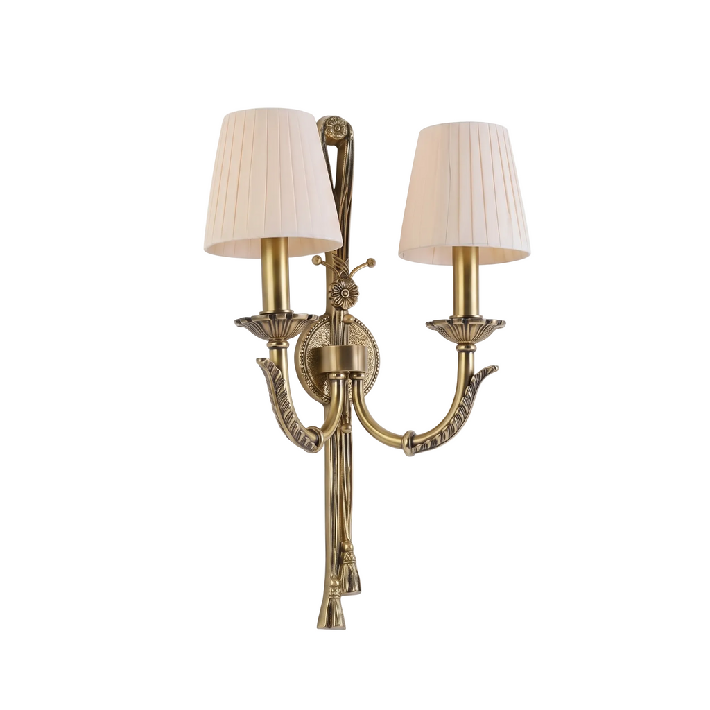 Twin Pleated Shade Tassel Wall Lamp