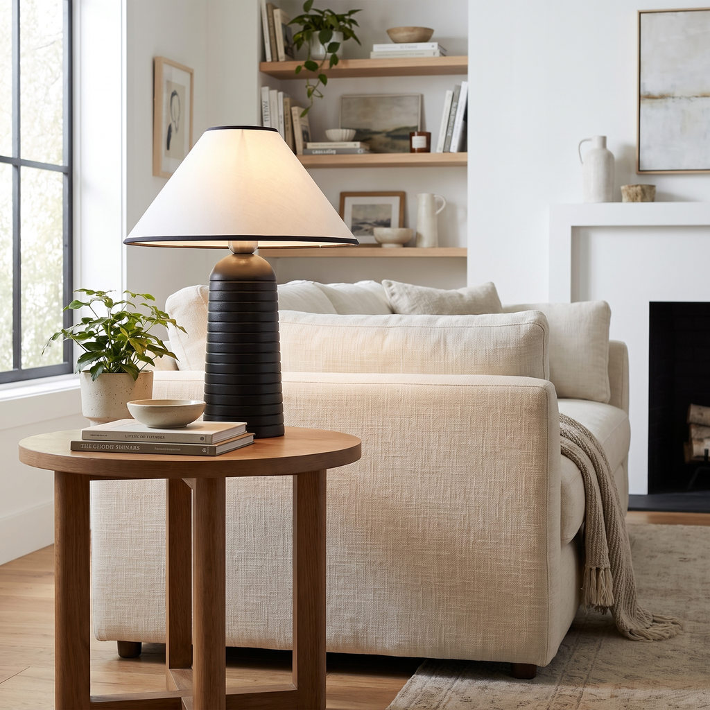 Ridged Base Empire Shade Table Lamp – lifestyle 2