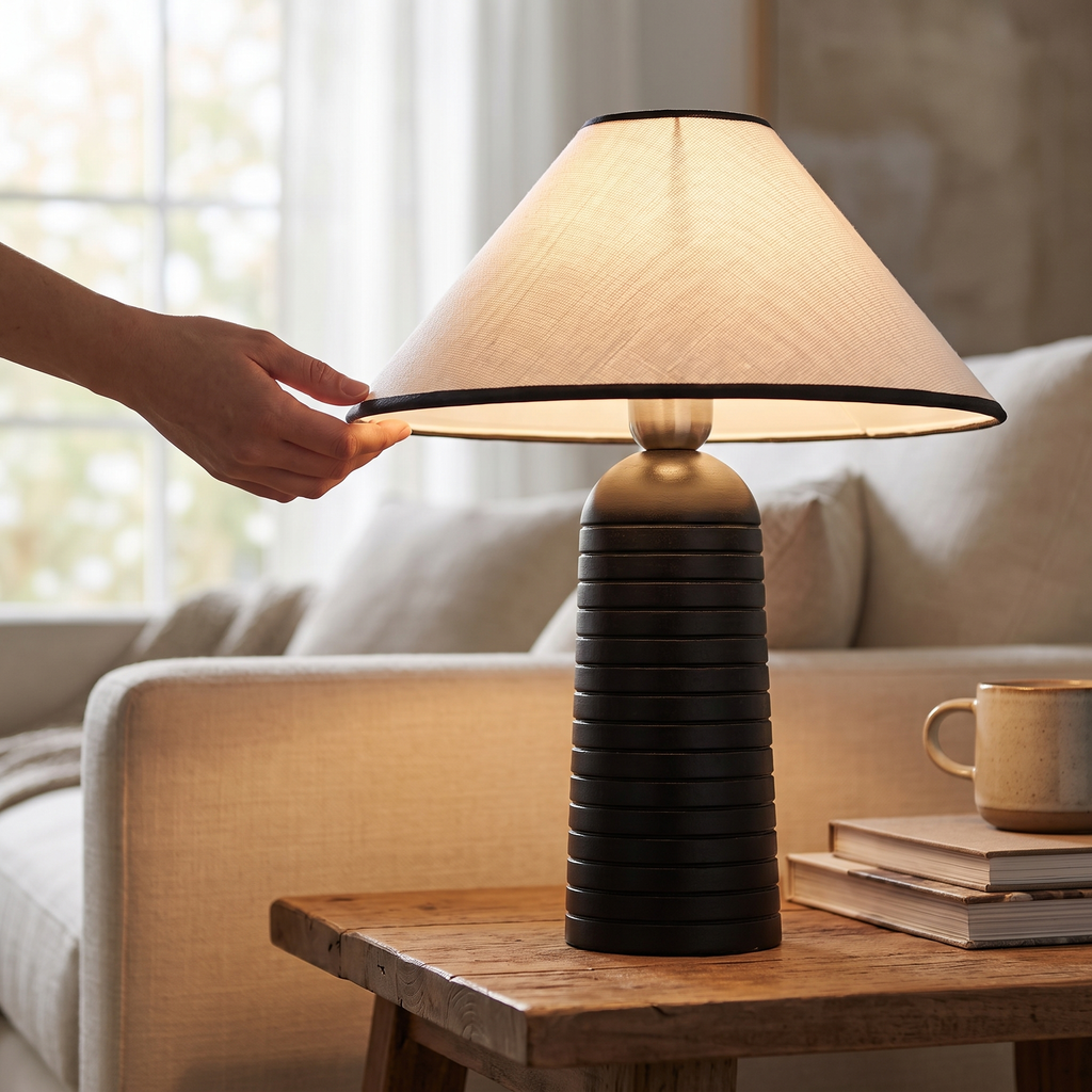 Ridged Base Empire Shade Table Lamp – lifestyle 3