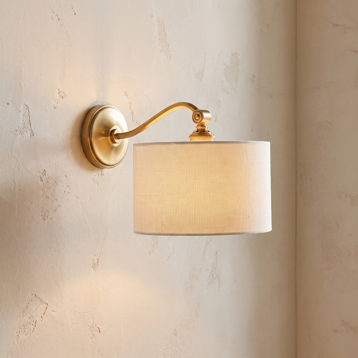 Curved Arm Drum Shade Wall Light – lifestyle 3