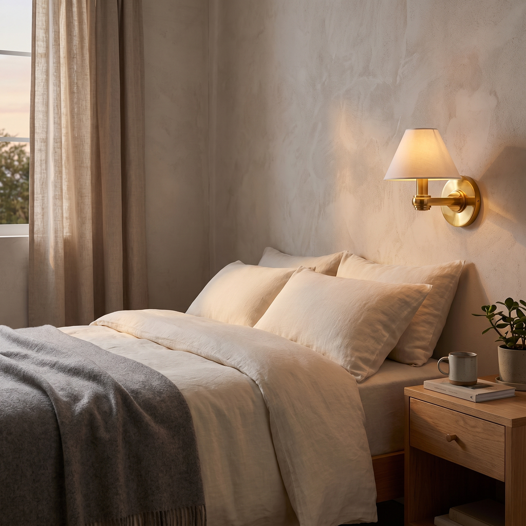 Brass Cone Shade Wall Light – lifestyle 1