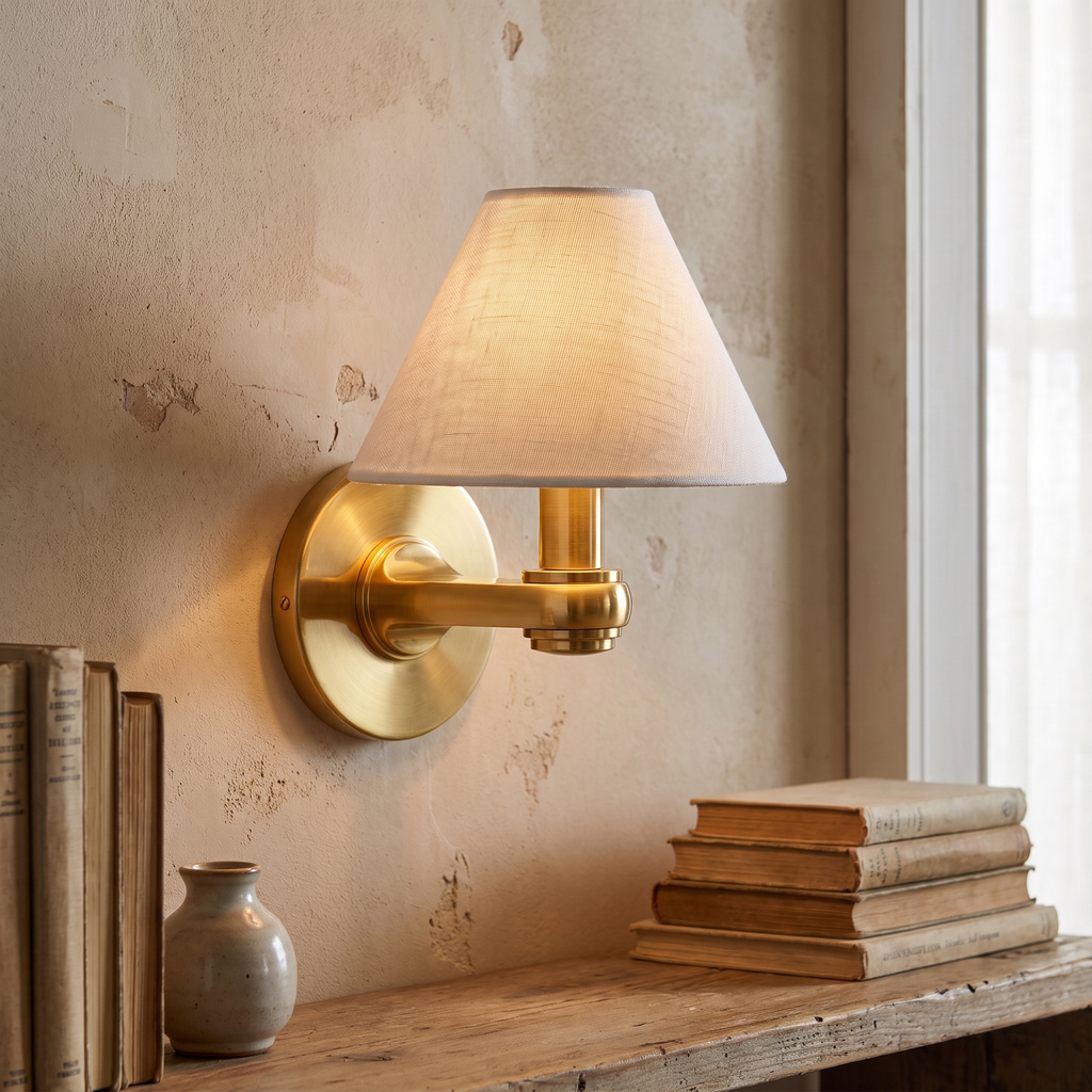 Brass Cone Shade Wall Light – lifestyle 3
