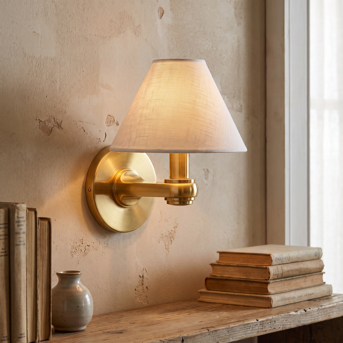 Brass Cone Shade Wall Light – lifestyle 3