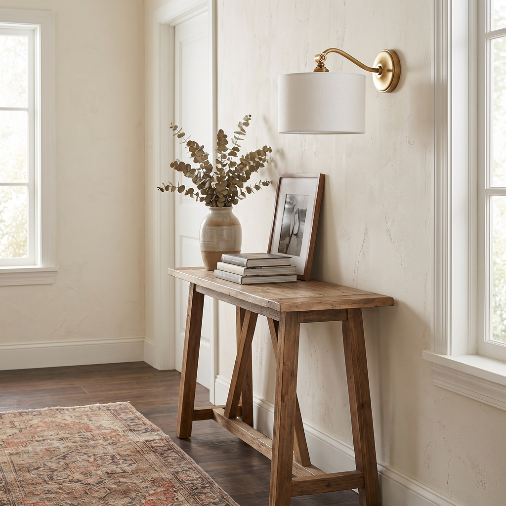 Curved Arm Drum Shade Wall Light – lifestyle 2