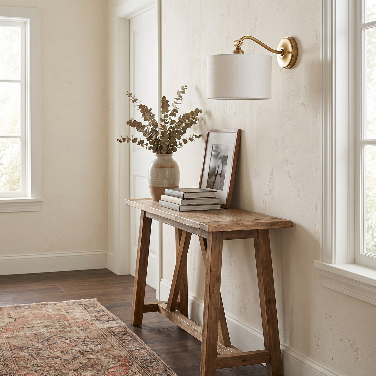 Curved Arm Drum Shade Wall Light – lifestyle 2