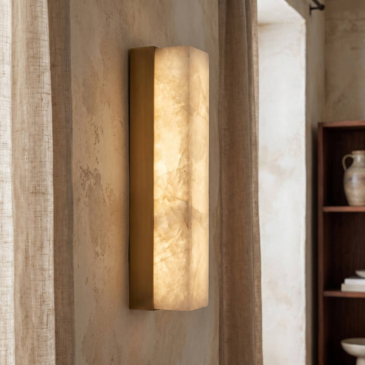 Slim Alabaster Panel LED Wall Lamp – lifestyle 3