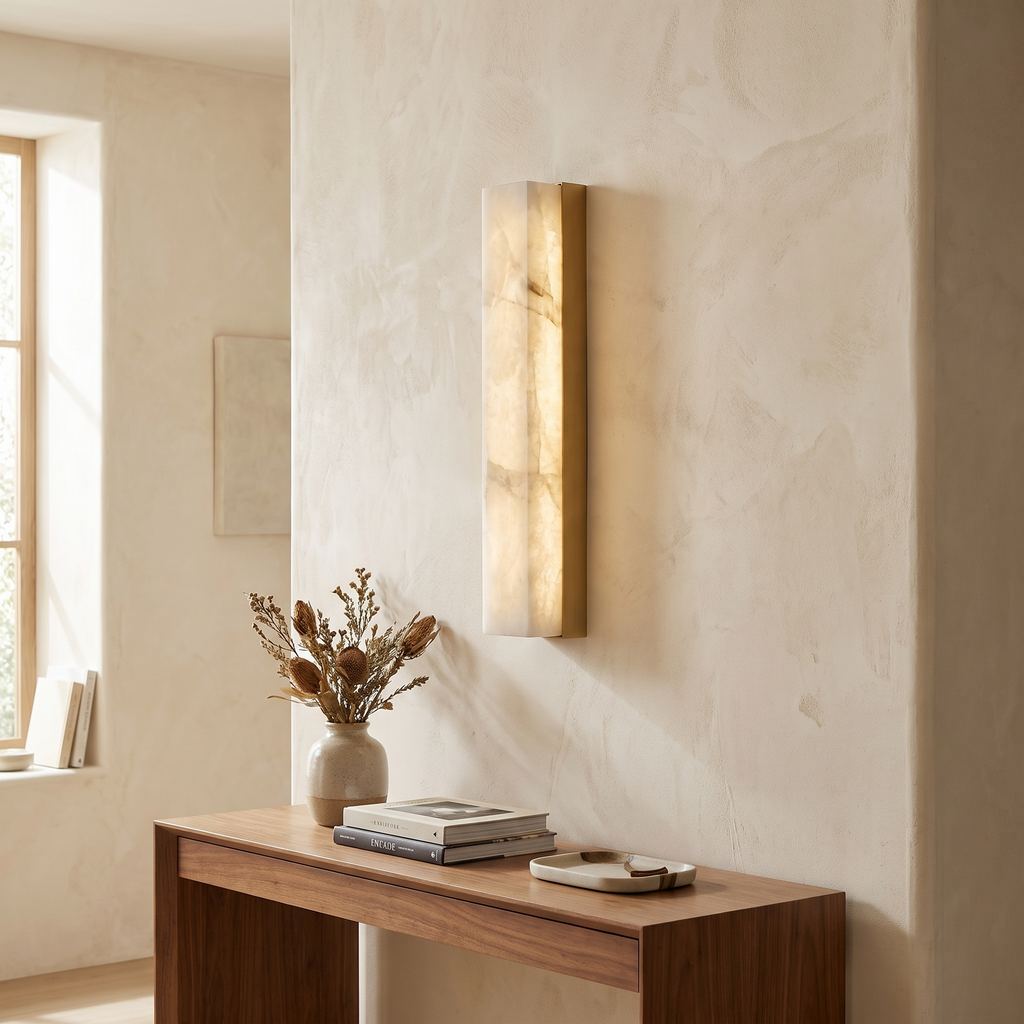 Slim Alabaster Panel LED Wall Lamp – lifestyle 2