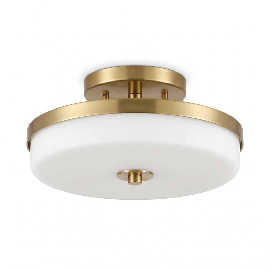 Slim Round Frosted Glass LED Flush Ceiling Light