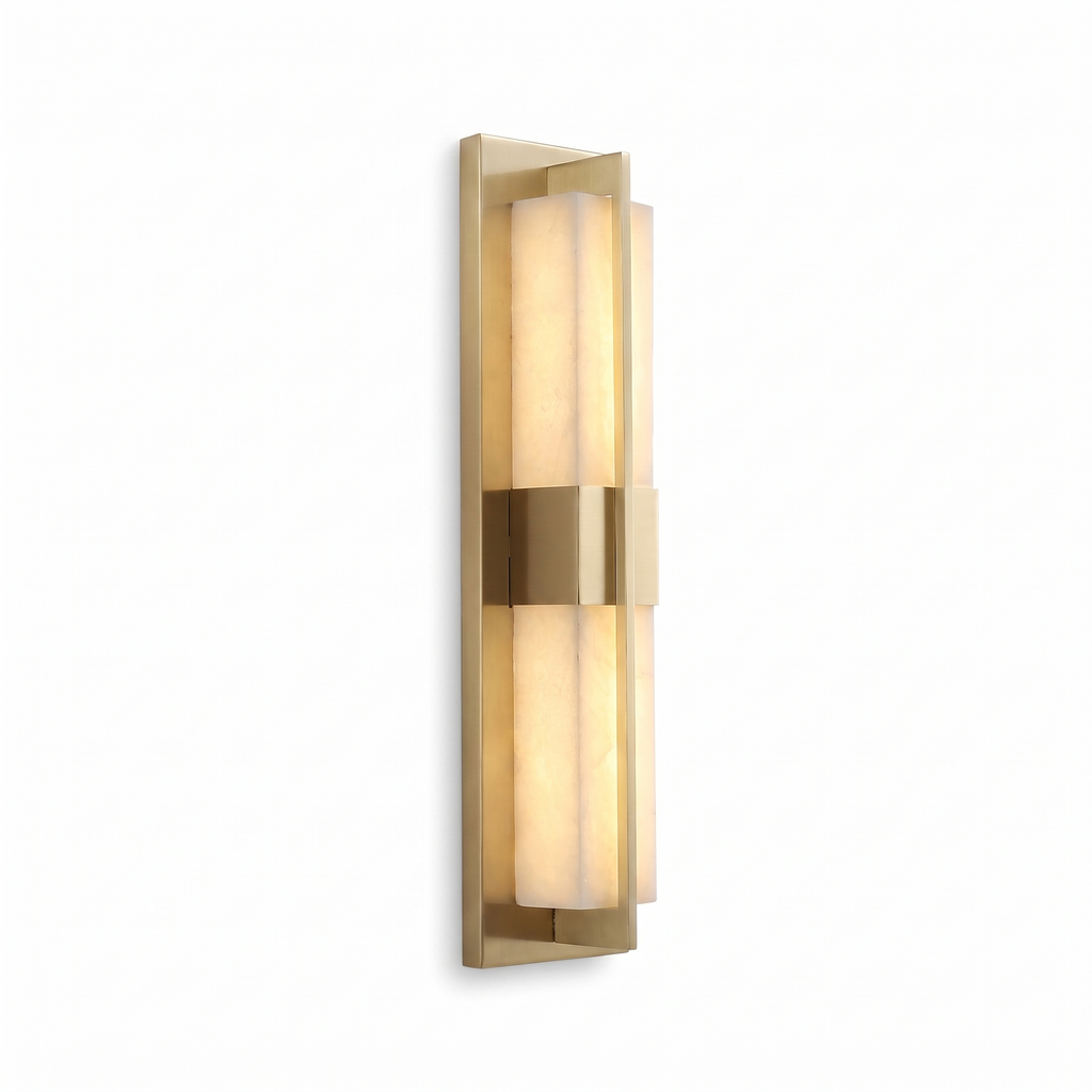 Banded Alabaster Panel LED Wall Lamp