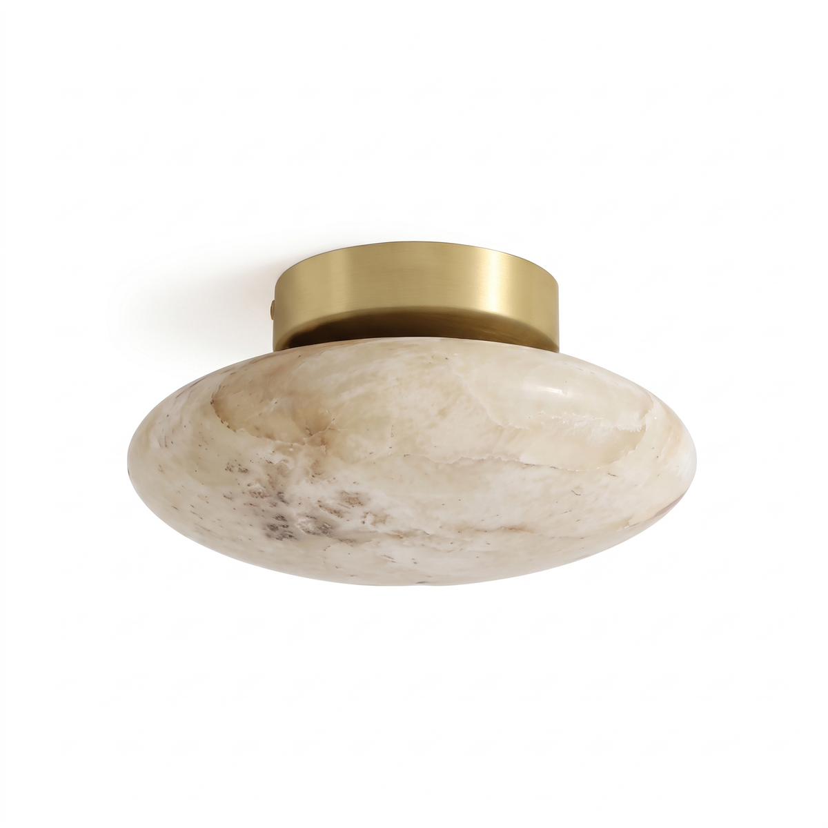 Shallow Alabaster Dome Flush Ceiling Light