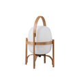 Wooden Frame Glass Lantern Table Lamp