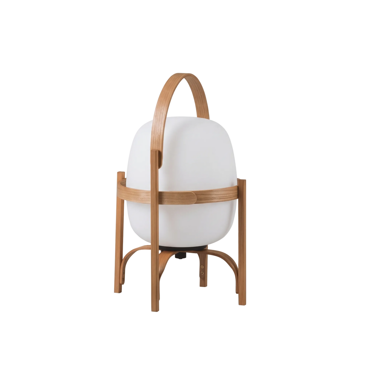 Wooden Frame Glass Lantern Table Lamp