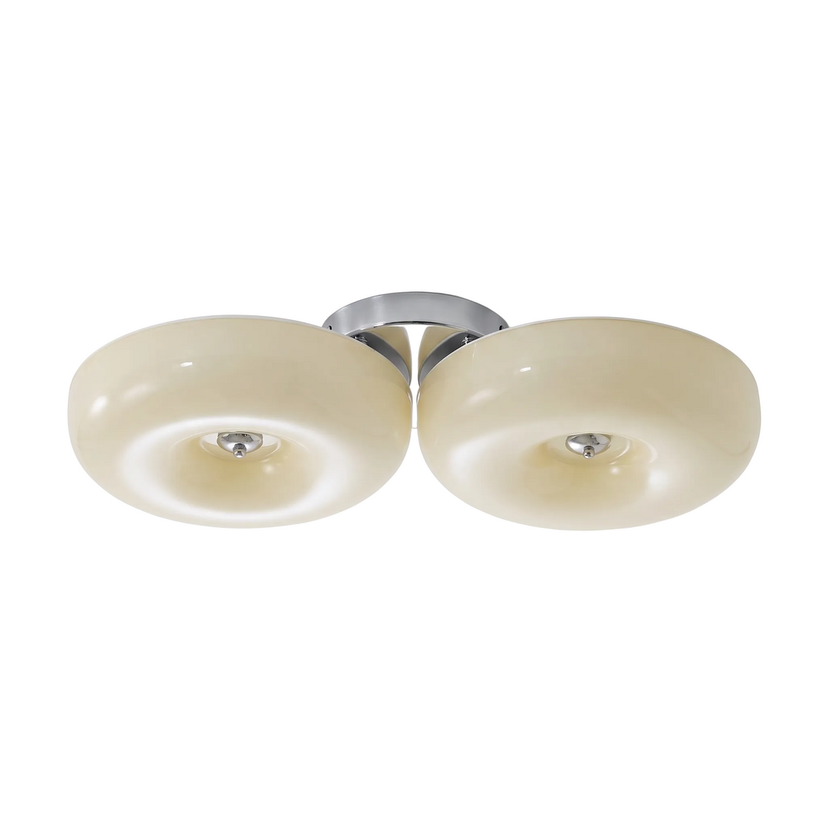 Twin Glossy Dome LED Flush Ceiling Light