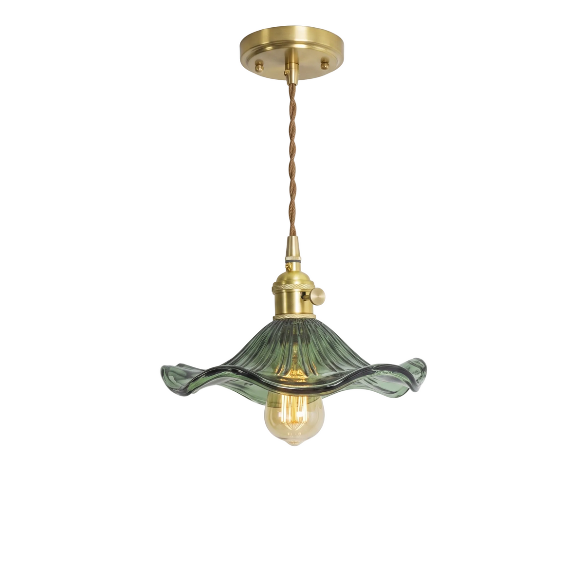 Fluted Glass Flower Pendant Light