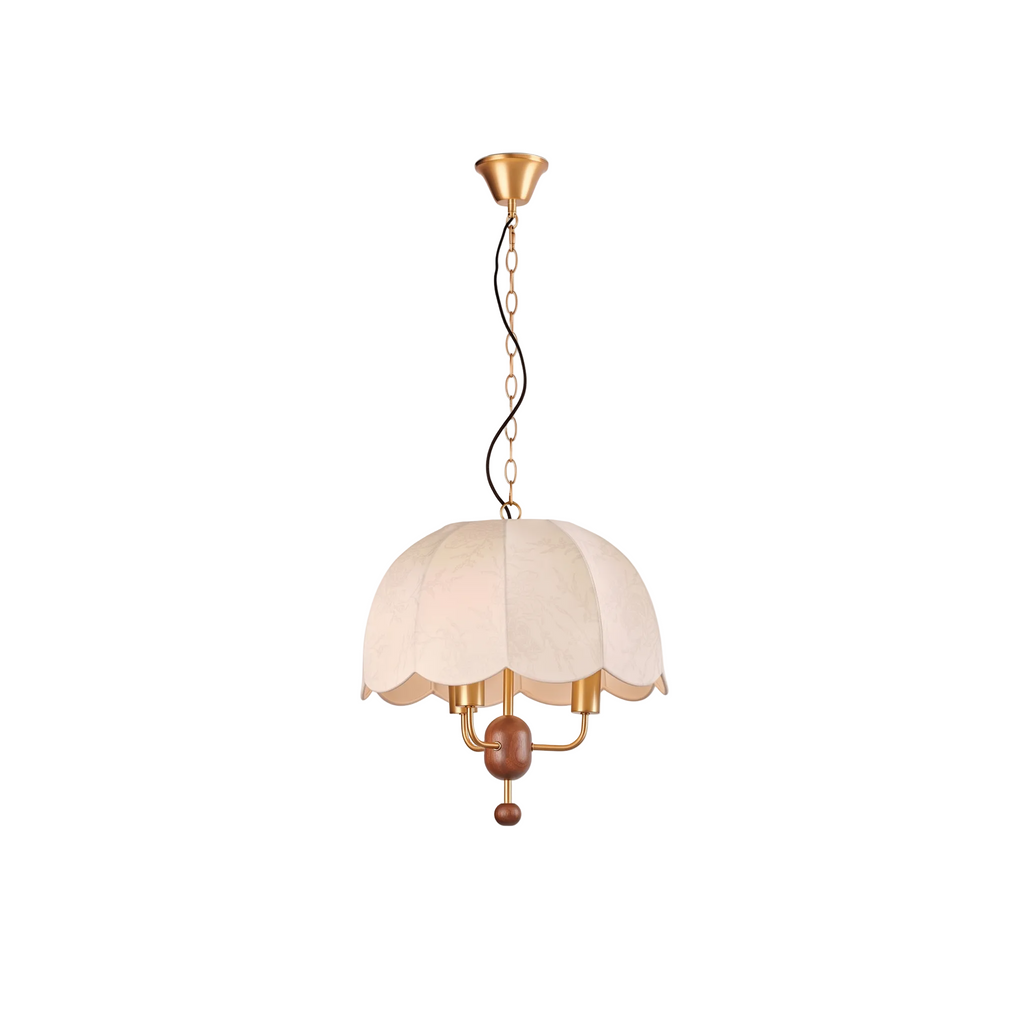Scalloped Fabric Dome Pendant Lamp