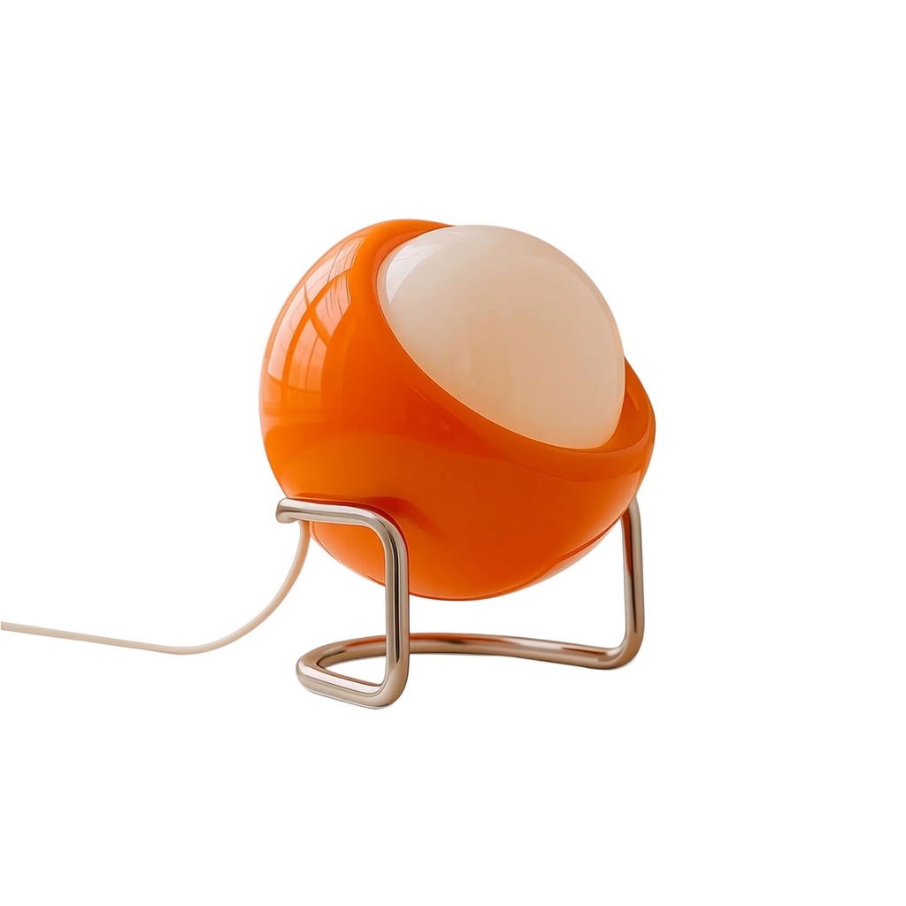 Glass Globe Curved Leg Table Lamp