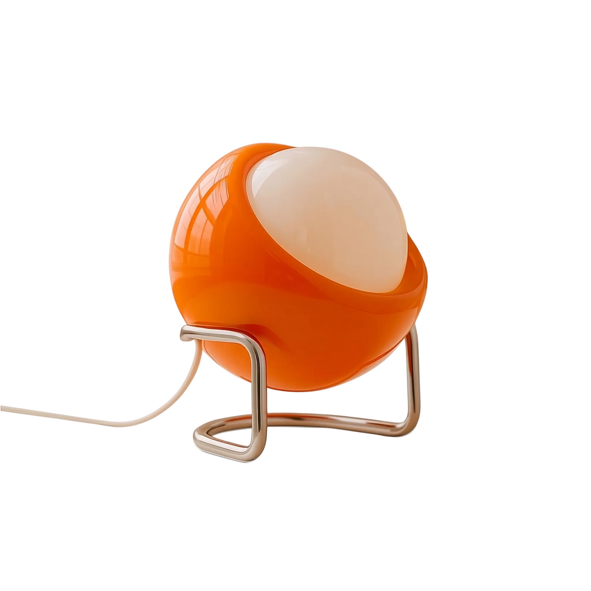 Glass Globe Curved Leg Table Lamp