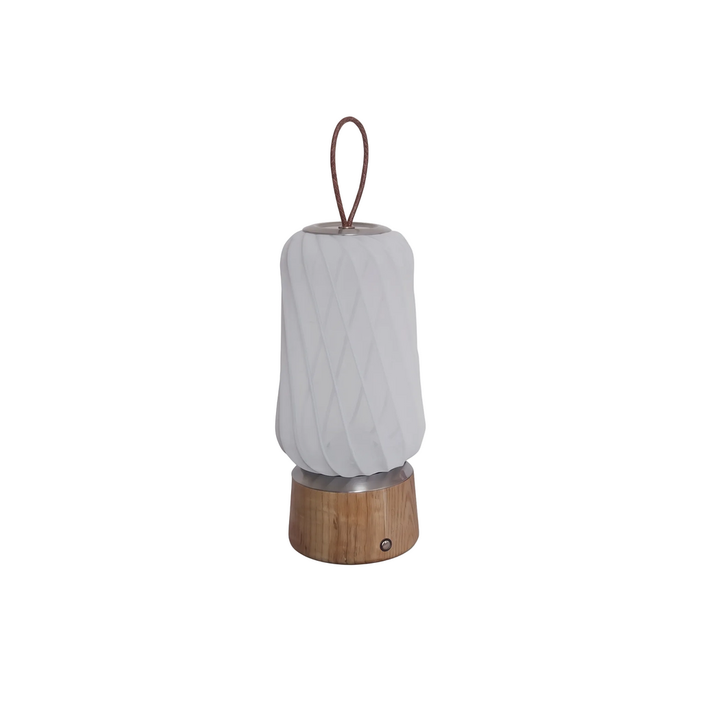 Cordless Ribbed Cylinder Touch Table Lamp