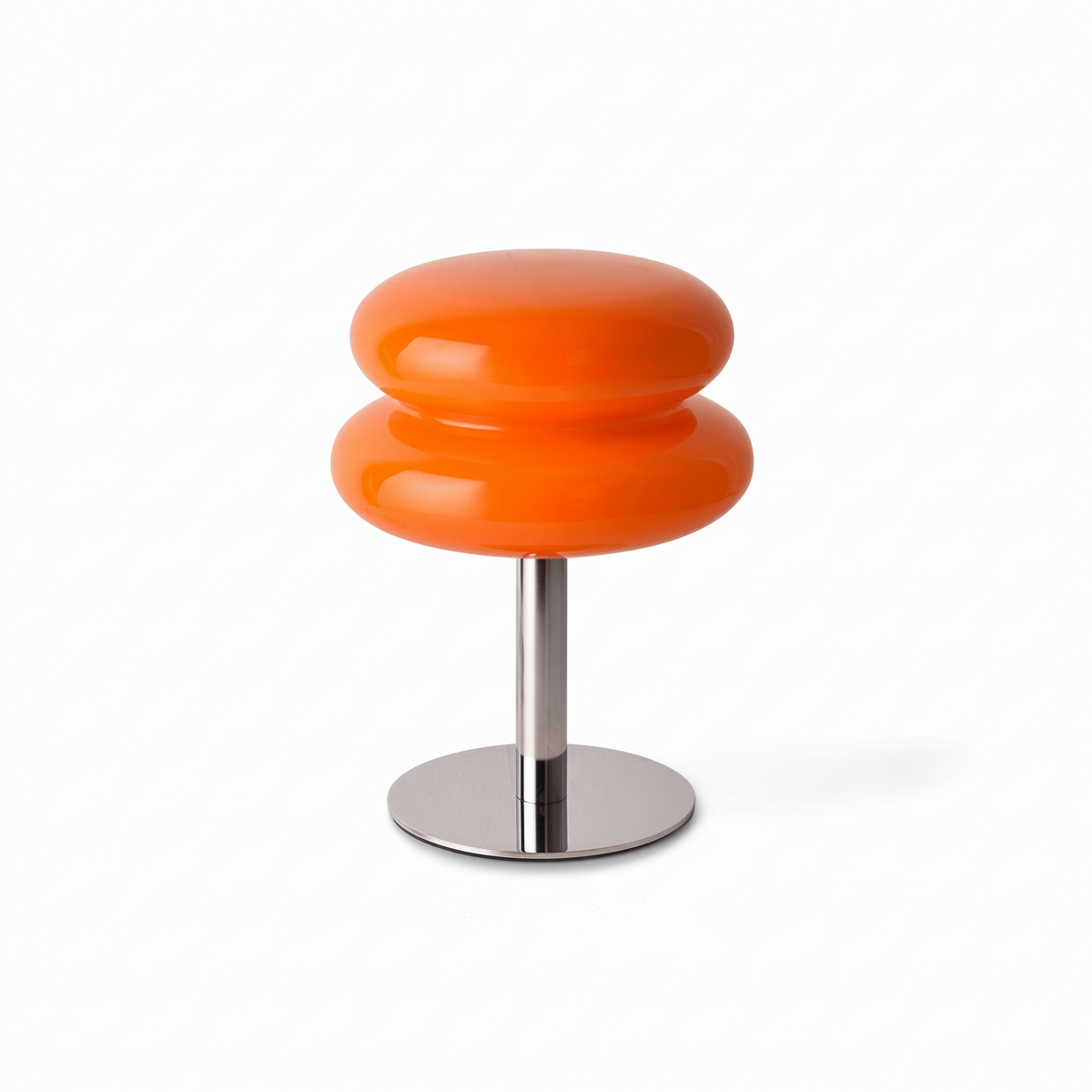 Double-Dome Glass Chrome Table Lamp