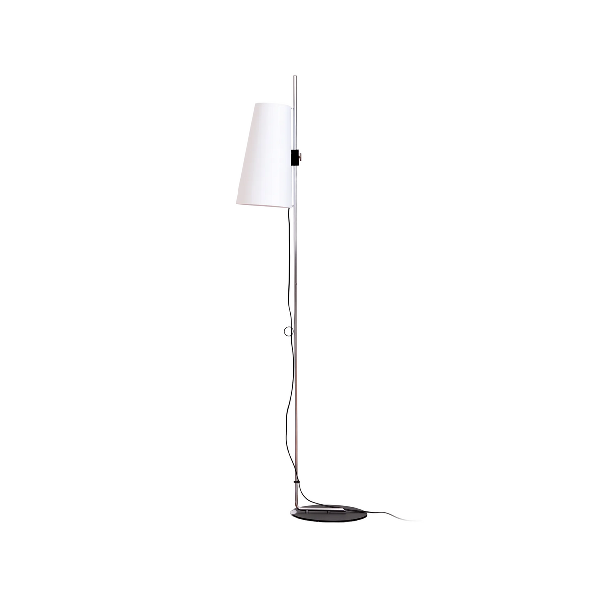 Tapered Rice Paper Shade Chrome Floor Lamp