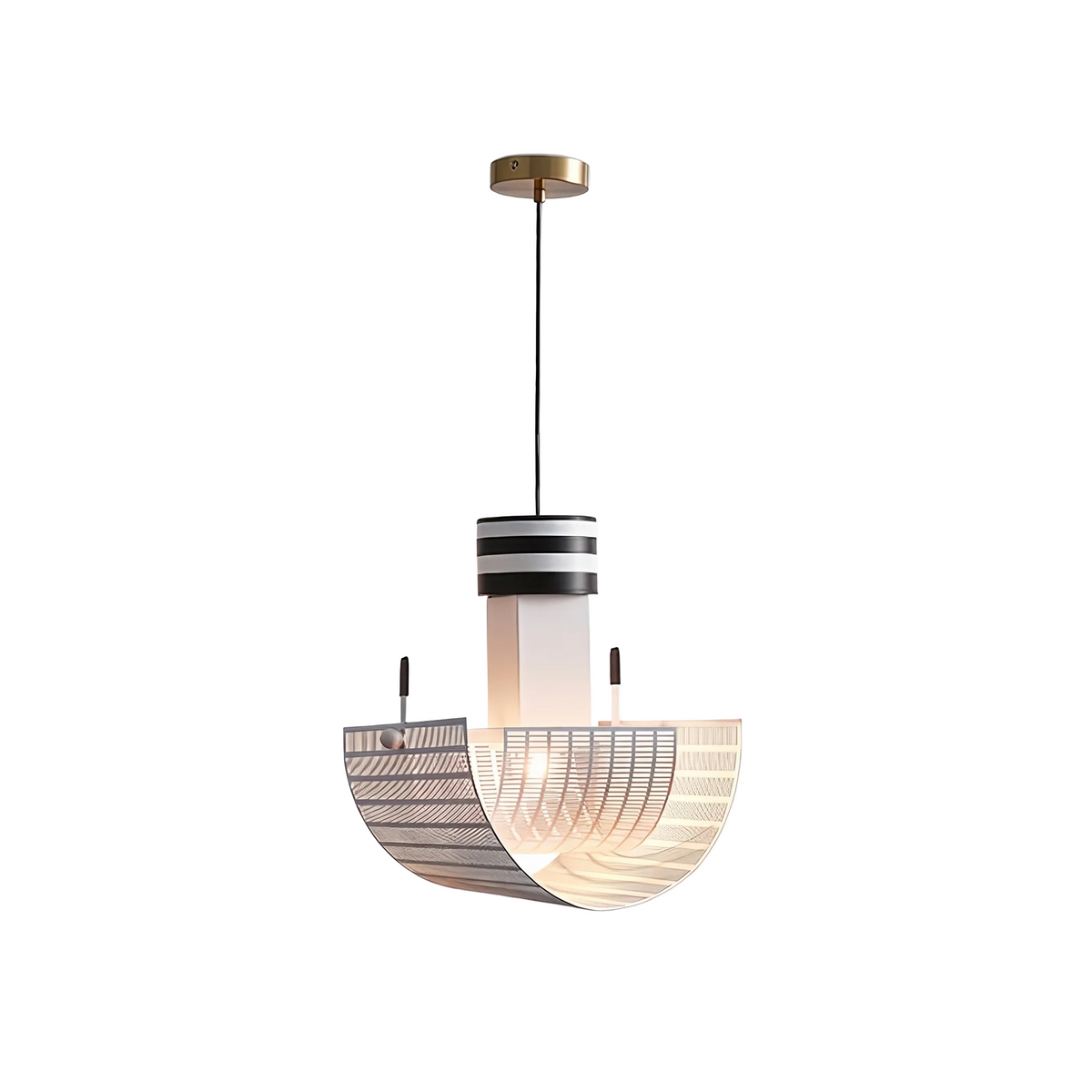 Striped Bowl Perforated Shade Pendant Lamp