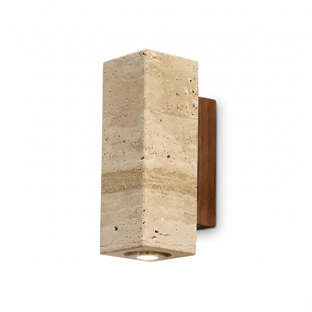 Travertine Cylinder LED Wall Sconce