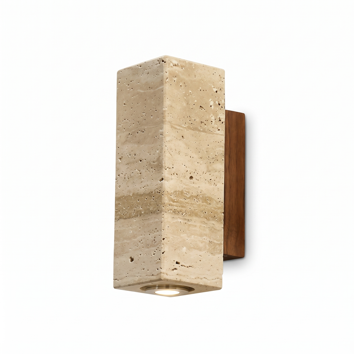 Travertine Cylinder LED Wall Sconce