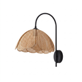 Petal Rattan Curved Arm Wall Sconce