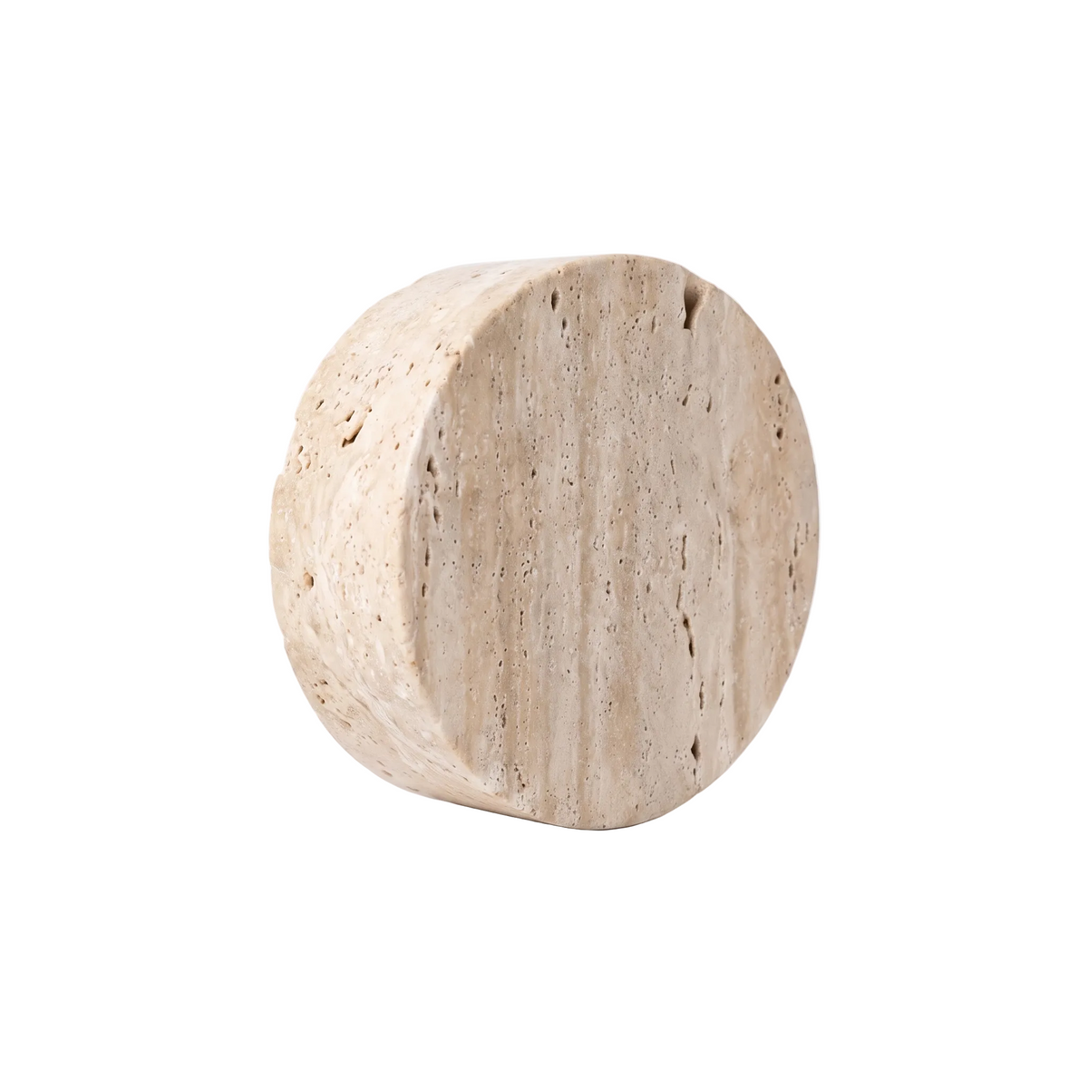 Round Travertine Disc Wall Sconce